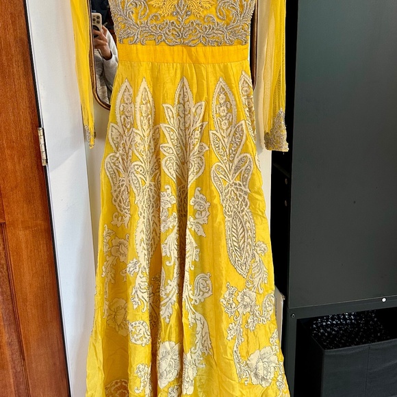 Designer Yellow Anarkali - Picture 4 of 9